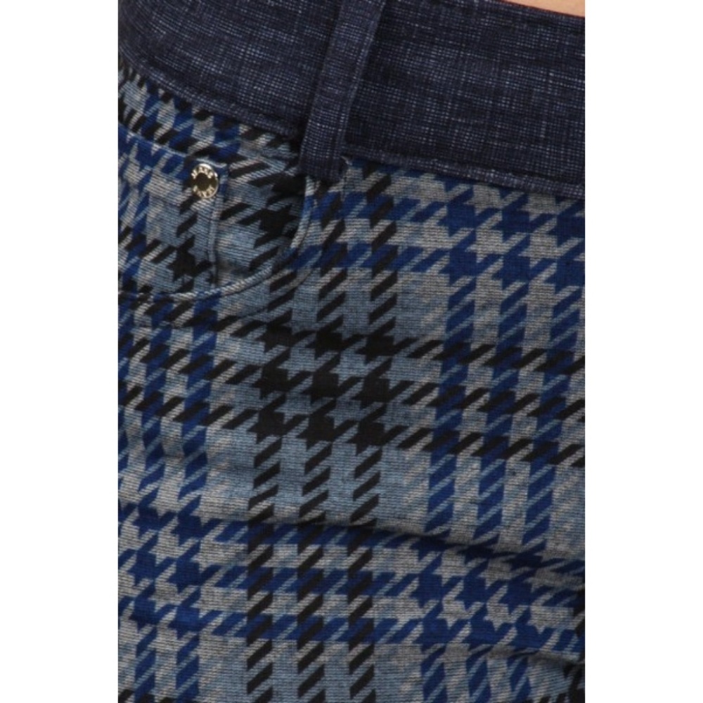 Women's 2 Tone Plaid Jersey Leggings Pants Pockets - Picture 4 of 6
